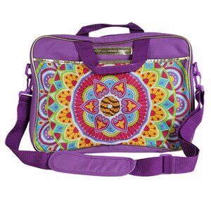 Little Brownie Bakers Laptop Messenger Bag Purple Enjoy the Cookie Journey Samoa